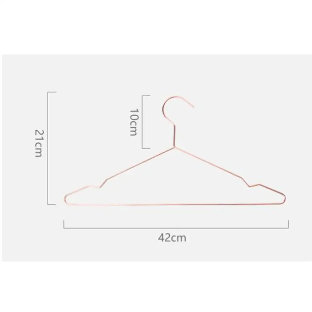 10 шт./лот металлические вешалки для одежды из розового золота с канавкой