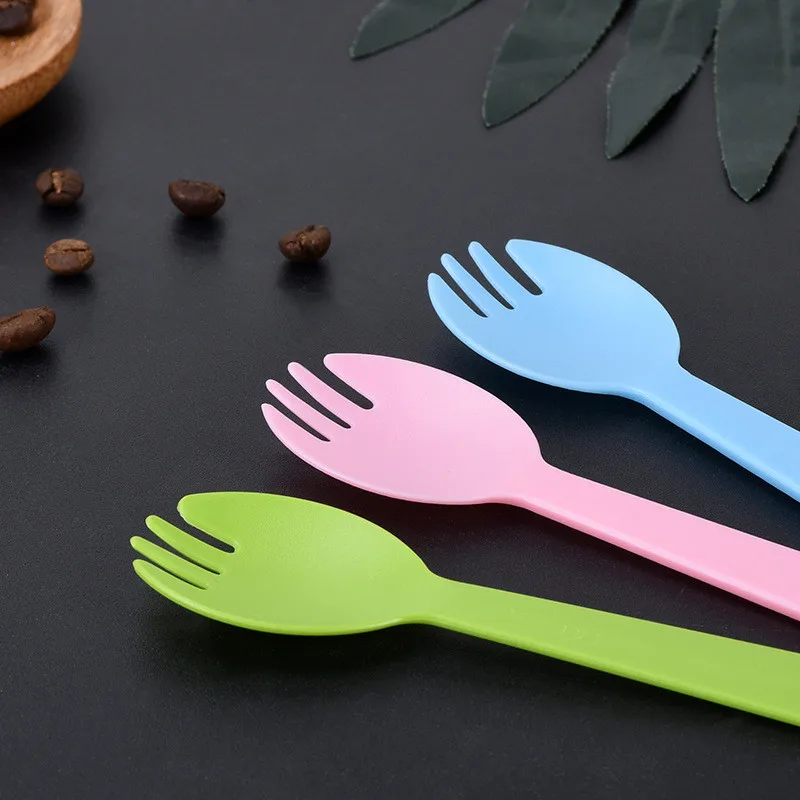 

100pcs Disposable Plastic Spoons Forks Cake Ice Cream Salad Fruit Dessert Tea Coffee Party Cake Baking Shop Supplies