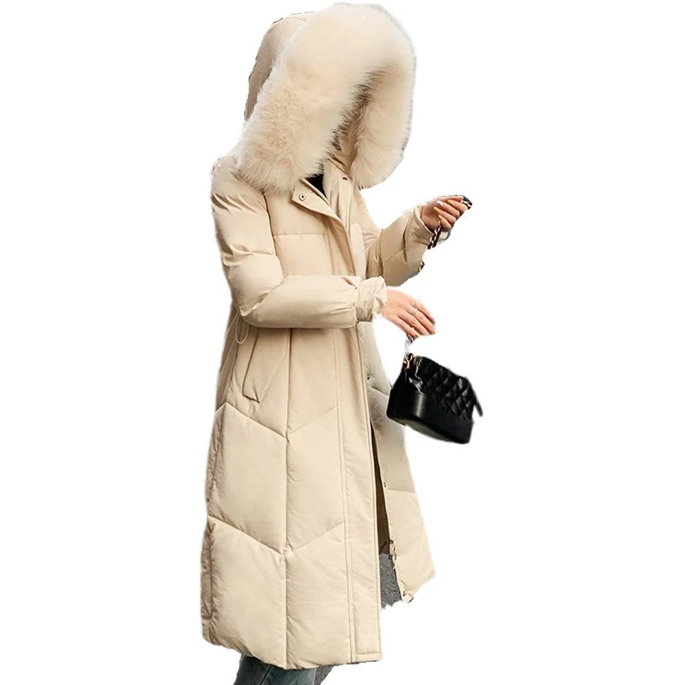 Пуховая парка Зимняя Толстая куртка с меховым воротником новое утепленное