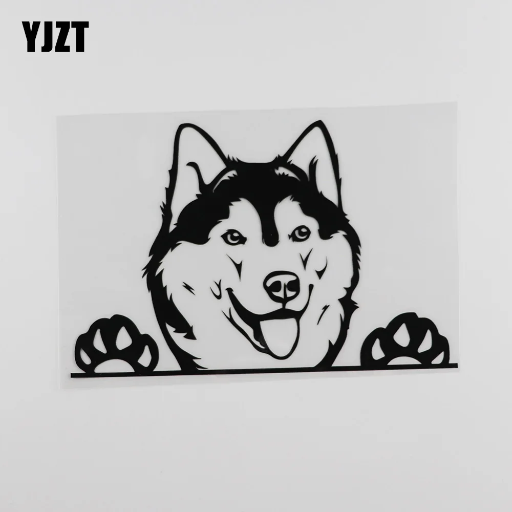 YJZT см x милая виниловая наклейка с изображением хаски и собаки модная