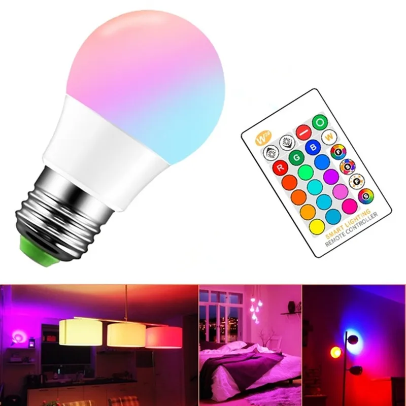 5W/10W/15W Dimmable Smart LED Light Bulb E27 High Power 220V RGB Led Lamp Night Remote Control Spot Blubs | Освещение