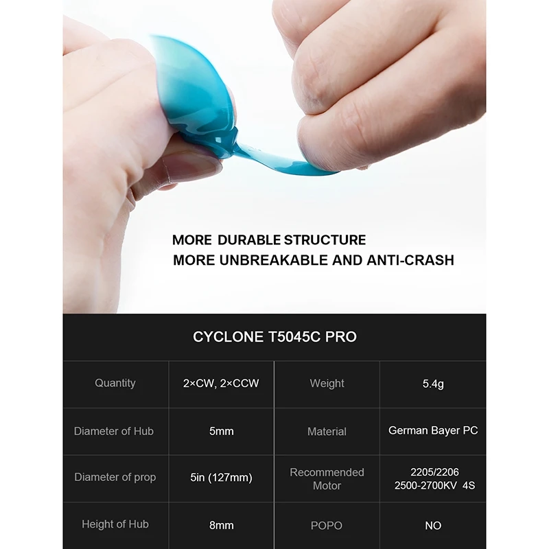 

10 Pair T5045C PRO 5045 3-Blade Propeller for FPV Freestyle Drone Quadcopter Updated Version Prop