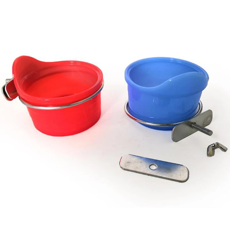 Красный/синий попугай птица пластиковая чашка для еды клетка аксессуары птиц