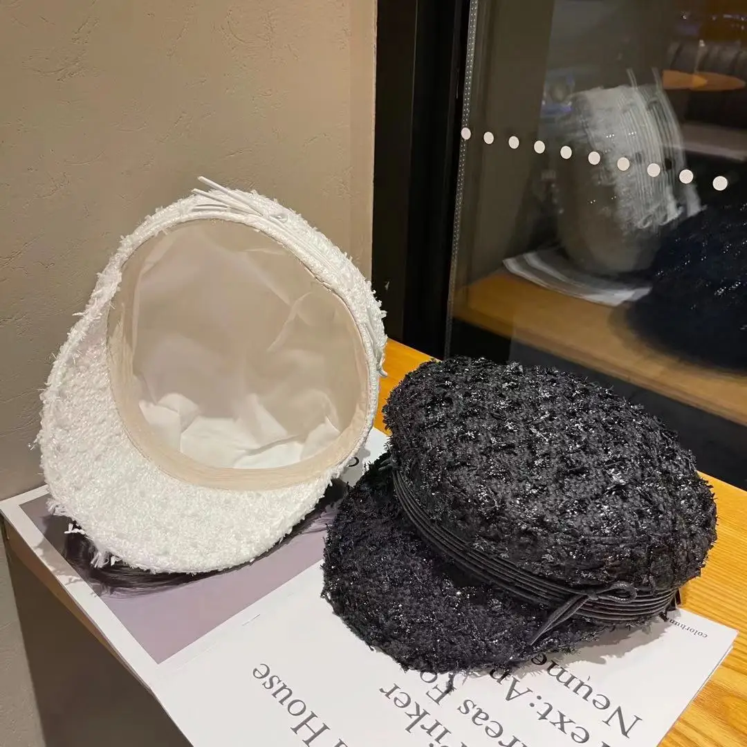 

202103-YY new Classic Tweed Fabric leisure cap leisure lady Octagonal hat women visors cap