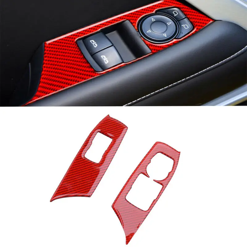 

Window Switch Panel Trim Cover Carbon Fiber 2016-2019 Red for Chevrolet Camaro