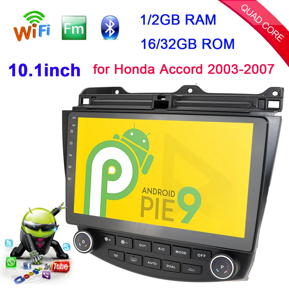 2 Din Android 9 1 Автомобильный мультимедийный плеер Авто стерео радио для Honda Accord 7 2003-2007
