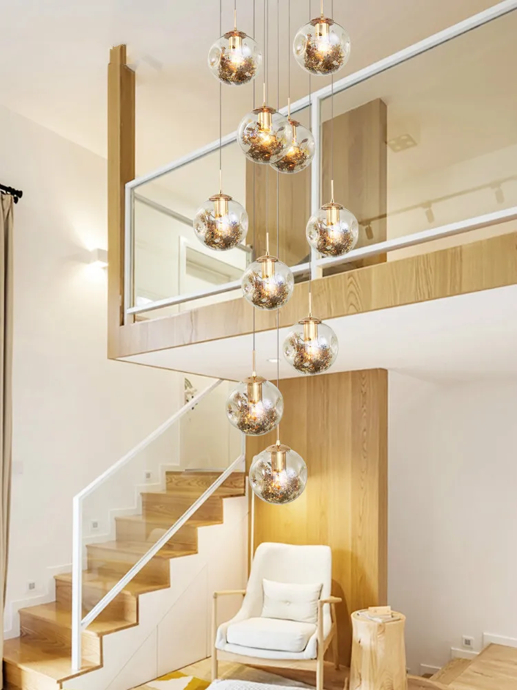 Античный коньячный стеклянный шар подвесная люстра лампа для гостиничного зала