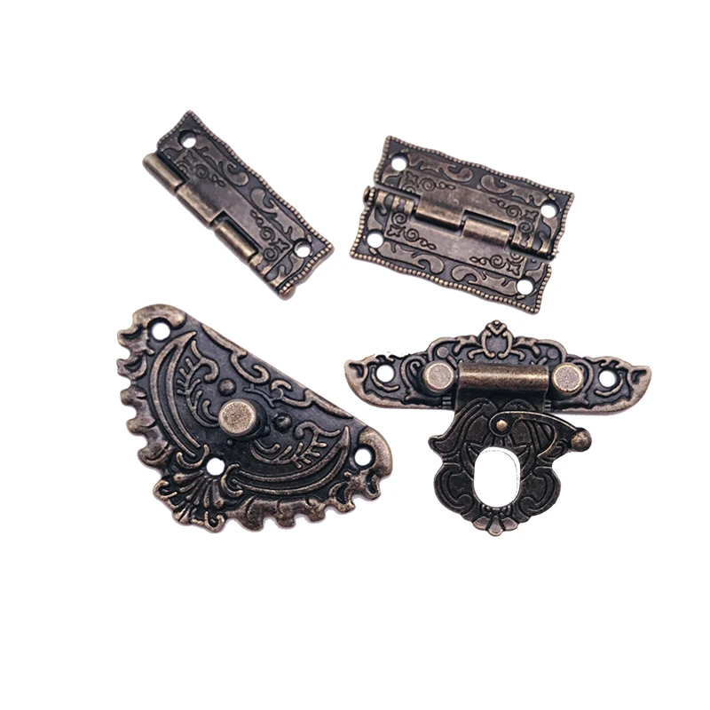 Винтажная защелка в форме сердца застежка 2 шт. петли для шкафа с цветочным