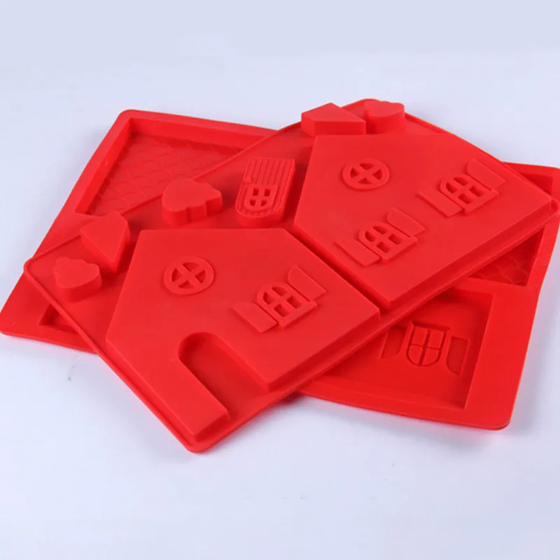 Силиконовая форма для рождественских домиков 2 шт. DIY формы шоколадных конфет