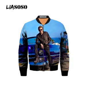 Мужская зимняя куртка-бомбер с 3D-принтом, в стиле панк