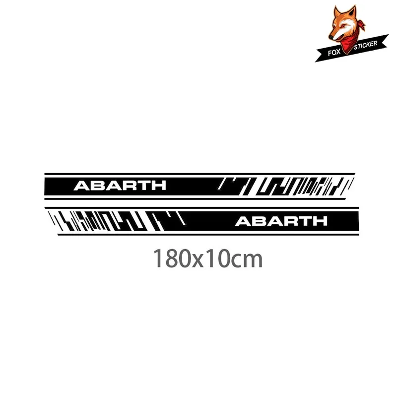 

2pcs Decals Stripe Wraps Body Stickers Car Decal Vinyl Car Styling Abarth Side Skirt Sticker Door Protector for FIAT 500 Abarth