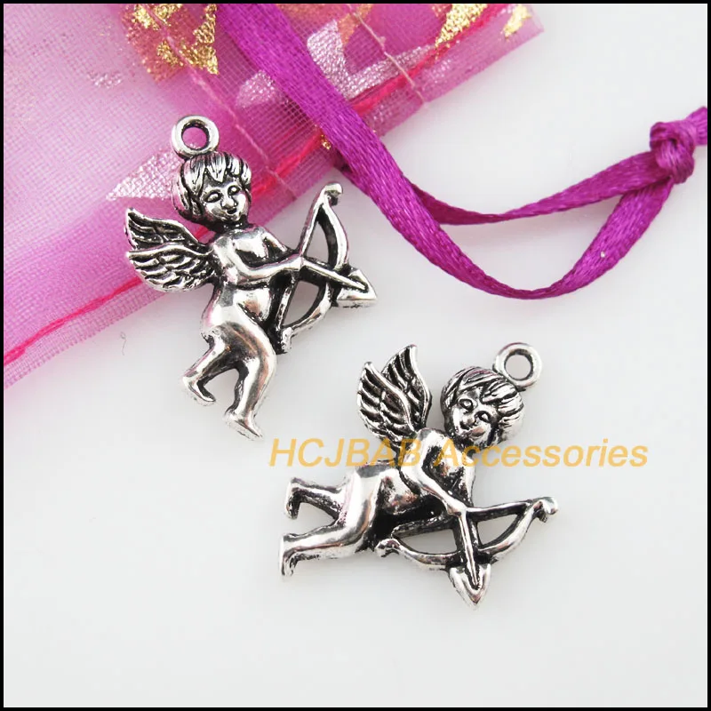 12New амулеты ангелы Lovely Тибетский серебристый цвет 21x28mm | Украшения и аксессуары