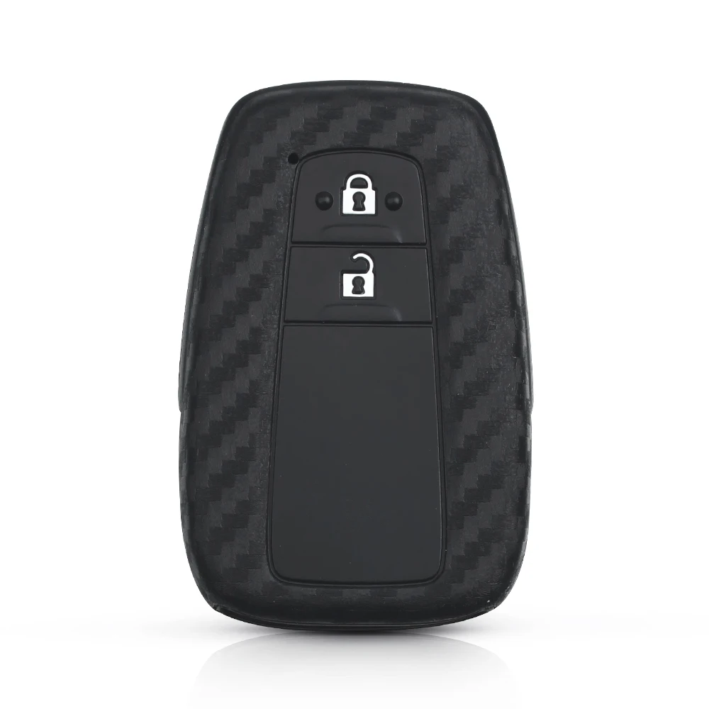 Чехол для автомобильного ключа KEYYOU из углеродного силикона с 2/3 кнопками Toyota Camry