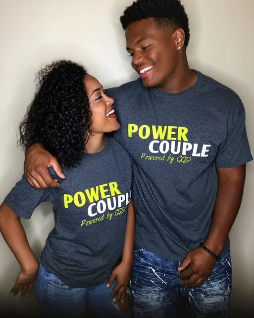 

Funny Letter Tee Tops Lover Tee Valentines 's Day Gift Sweet Couple T Shirt Summer Women POWER COUPLE Short Sleeve T Shirts