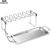 g a homefavor bbq chicken leg wing grill cooking rack 14 slots bbq poultry chicken leg roaster stainless steel chicken wing rack