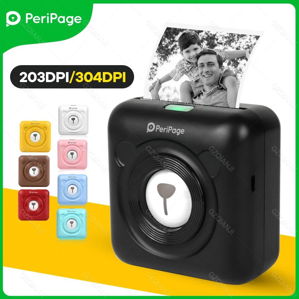 

8 Colors Photo Printer 200 300DPI Mini Label Thermal Sticker Wireless Printer for Mobile Phone Peripage A6 Printer Machine Gifts