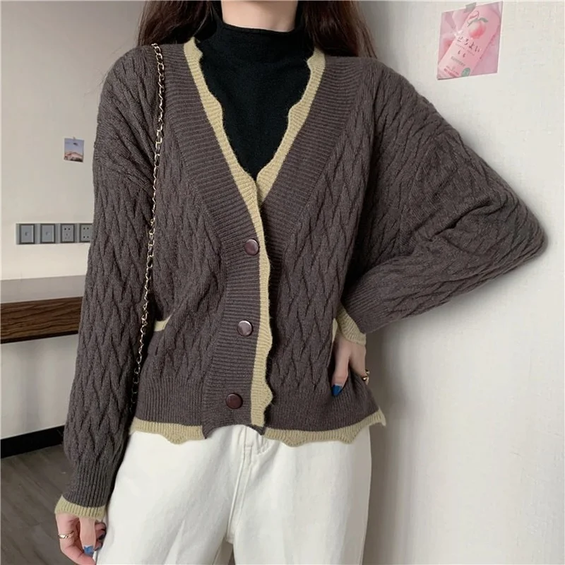 

New Fashion Autumn 2022 Women Cute Cartoon Cardigans Sweaters Casual Warm Design Female Knitted Sweater Cardigan Lady