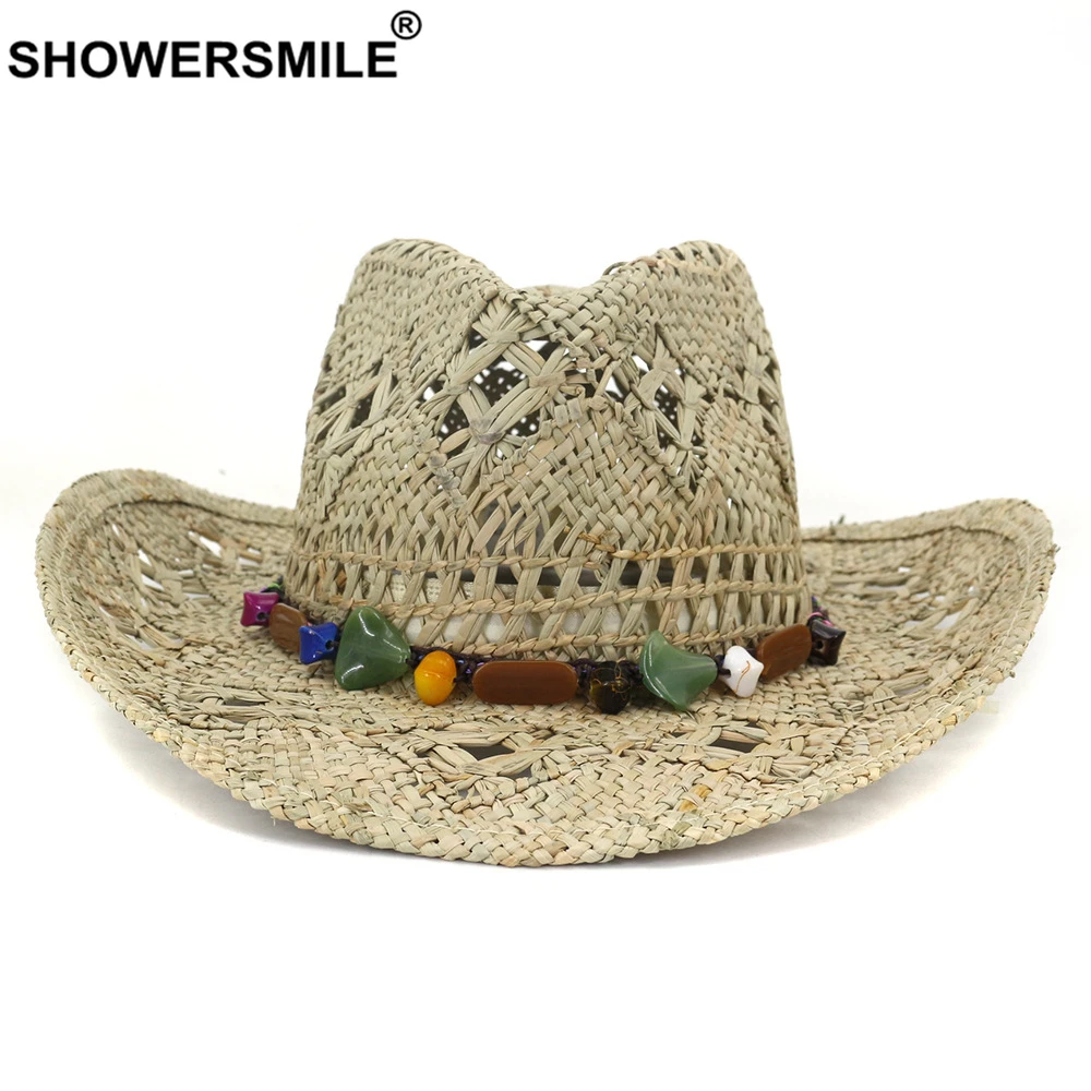 Мужская соломенная шляпа shouresmile летняя в ковбойском стиле от солнца ручной