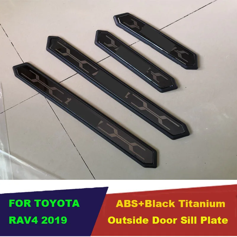UBLUEE аксессуары ABS + черный титановый защитный Накладка на порог для Toyota RAV4 2019 2020