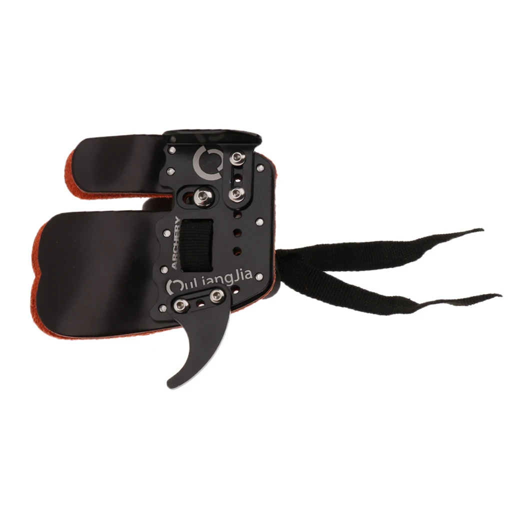 Стрельба из лука кожаный палец вкладка для защиты пальцев Регулируемый охоты
