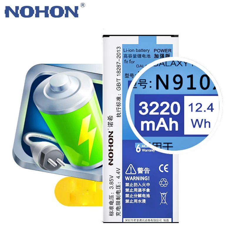 NOHON для samsung Galaxy Note 2 3 4 батарея Note2 N7100 Note3 NFC N9000 Note4 N9100 N910X реальная Высокая емкость батареи