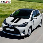Автомобильные полосатые спортивные Стикеры для стайлинга авто крышка капота двигателя декоративные наклейки s виниловые наклейки для кузова Toyota Yaris