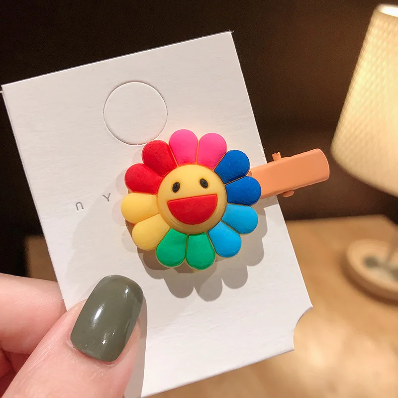 Заколка для волос в виде подсолнуха детей Детский головной убор сетчатый милый