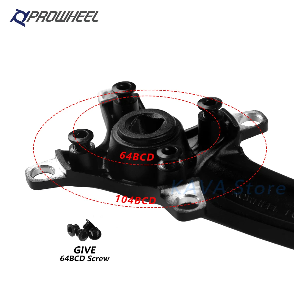 Звездочка велосипедная Prowheel 104BCD для горного велосипеда с квадратным отверстием