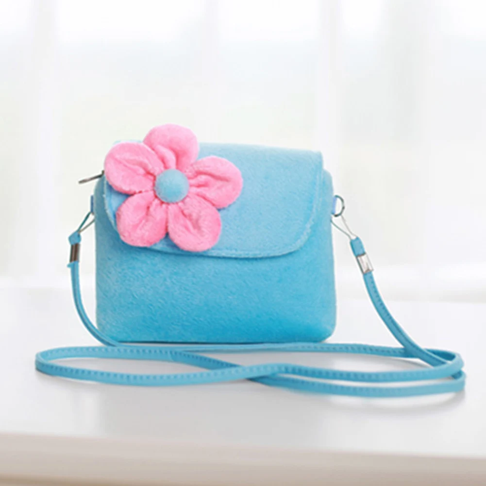 

Kids Plush Flower Handbag Small Purse Shoulder Bag Gifts For Little Girls Top Quality Beauty Women's Purse Monedero Cartera