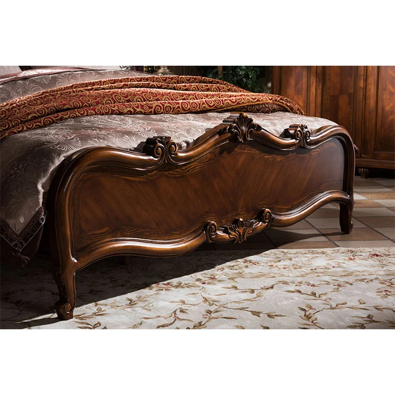 Kopen Amerikaanse High End Massief Houten Slaapkamermeubilair Set Lederen Bed Деревянная Мебель Для Спальни, Кожаная Кровать GH08
