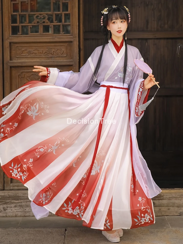 

2022 fairy ancient chinese costume hanfu dress women embroidery retro ming dynasty princess festival outfit Fairy Performance