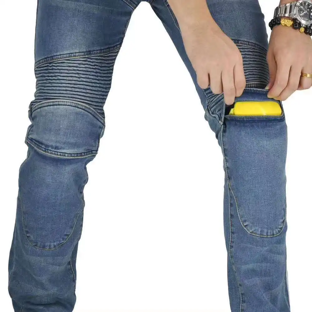 

Motorcycle Pants Men Jeans Protective Gear Riding Touring Motorbike Trousers Motocross Pants with knee Protector