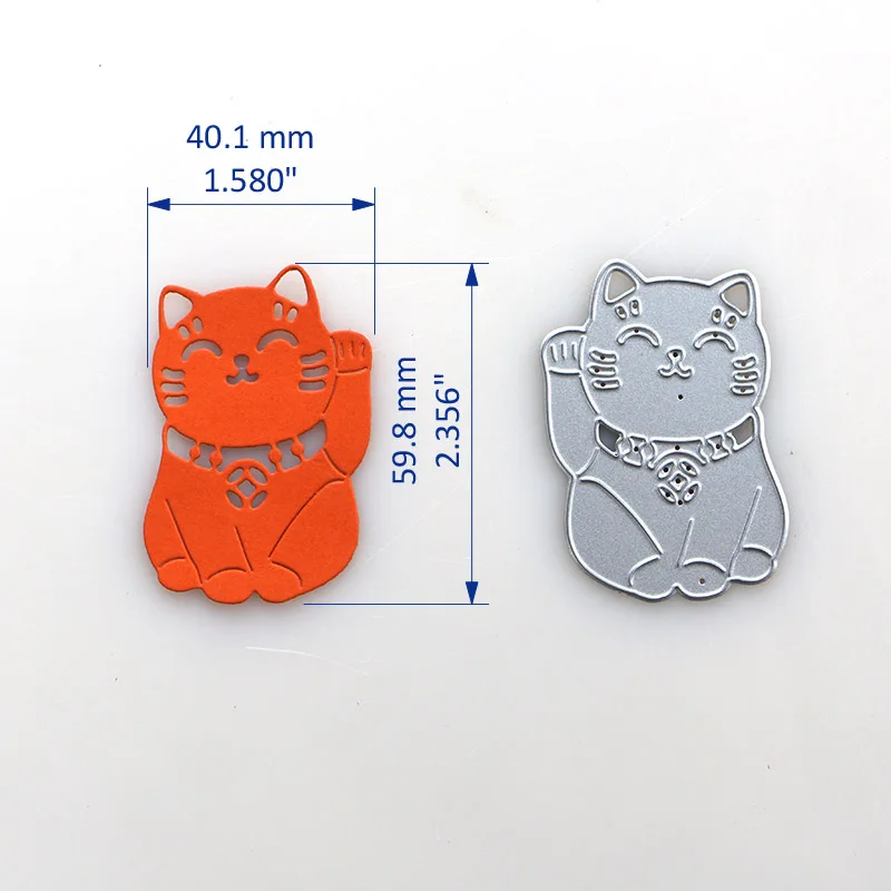 DUOFEN металлические режущие штампы трафарет moneycat luck cat Maneki Neko для рукоделия бумажных проектов скрапбукинга бумажный альбом