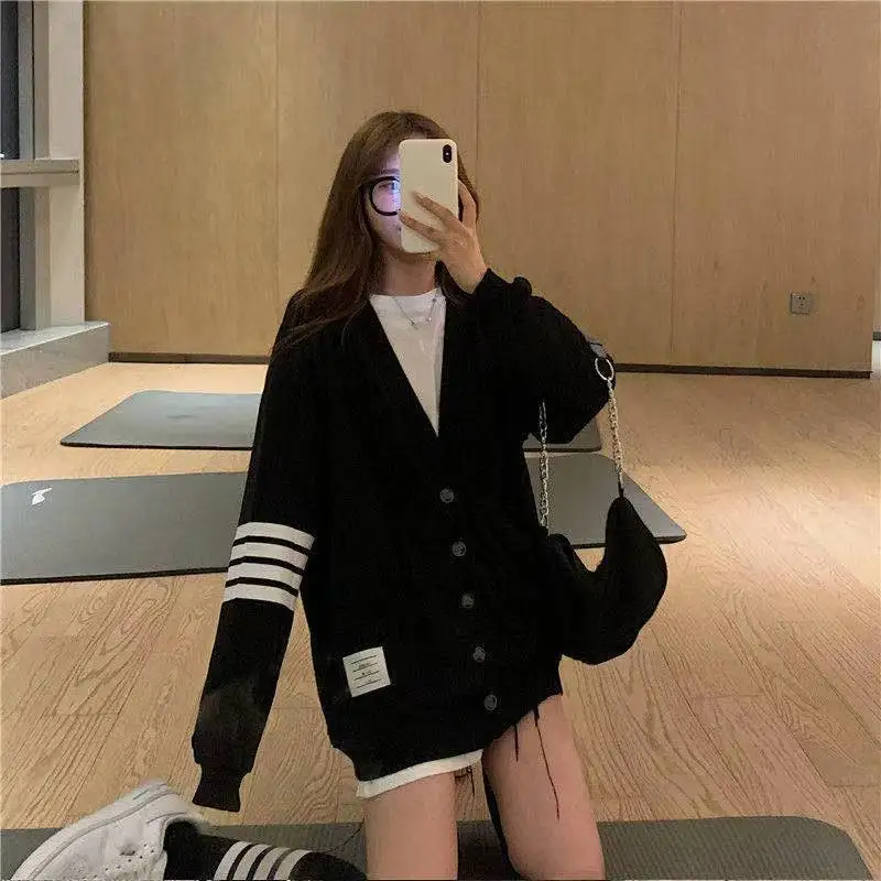 

Cotton Spring And Autumn 2021 New Knitted Sweater Cardigan Jacket Women Loose Long-Sleeved Cardigan Japanese Top