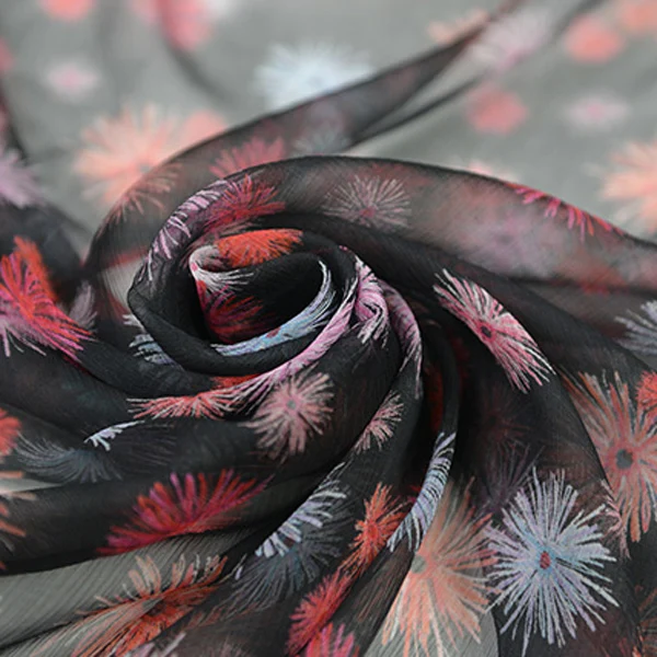 Модный дизайн принт 100% чистый шелк марля ткань жоржета шелковая SCG616 | Дом и сад