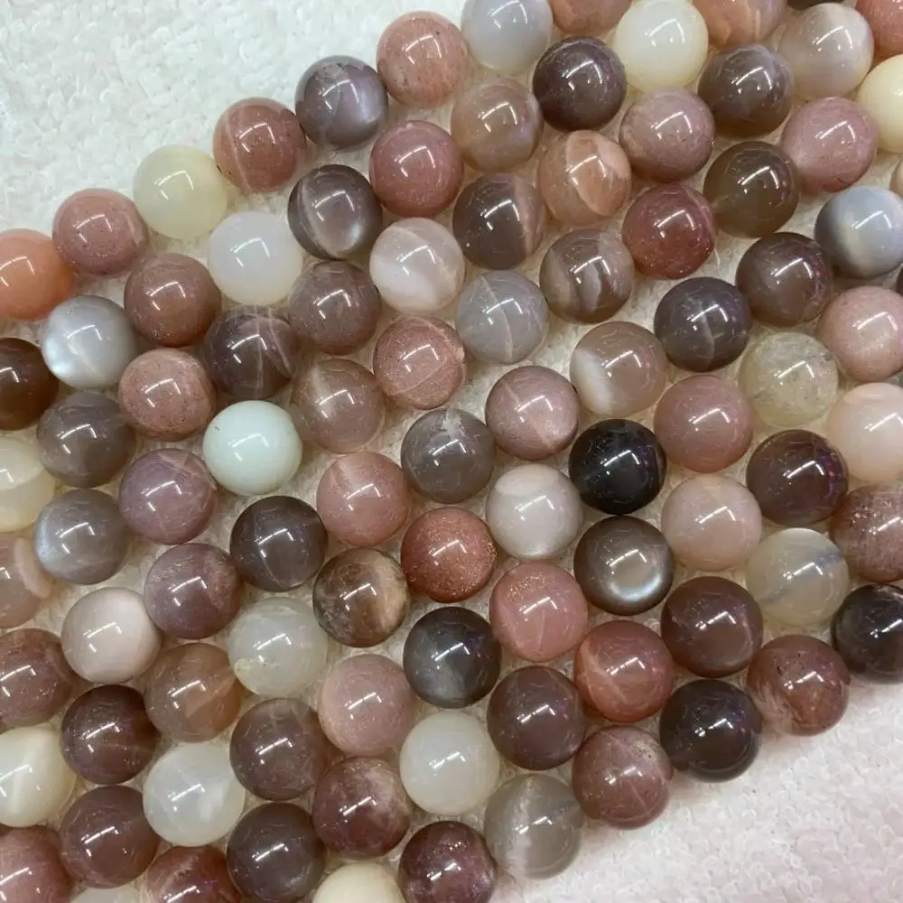 

Natural Moonstone Beads Smooth Round Loose Spacer Beads For Jewelry Making 15inches 6/8/10mm DIY Beads Bracelets Necklace Perles