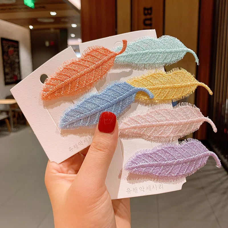 1 шт. заколка для волос в виде листьев простая лесная челка родителей и детей