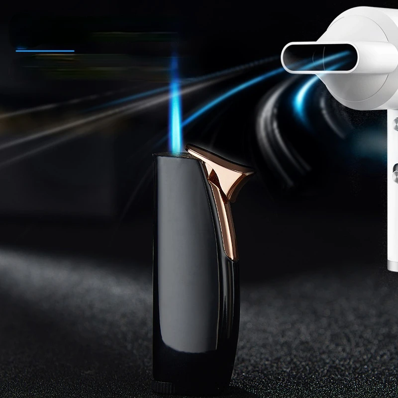 

Creative Arc Windproof Blue Flame Straight Gas Lighter Inflatable Lighter Good Feel In Hand Tobacco Accessories Gift for Men