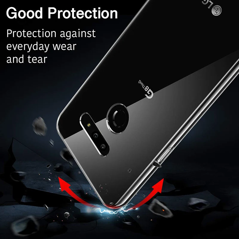 Прозрачный Силикон ТПЭ задняя крышка для LG G8 S X ThinQ мягкий чехол телефона 360