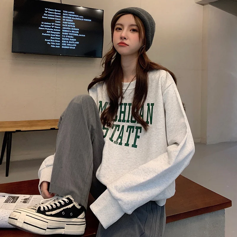 

Женский Длинный свитер с принтом на весну и осень