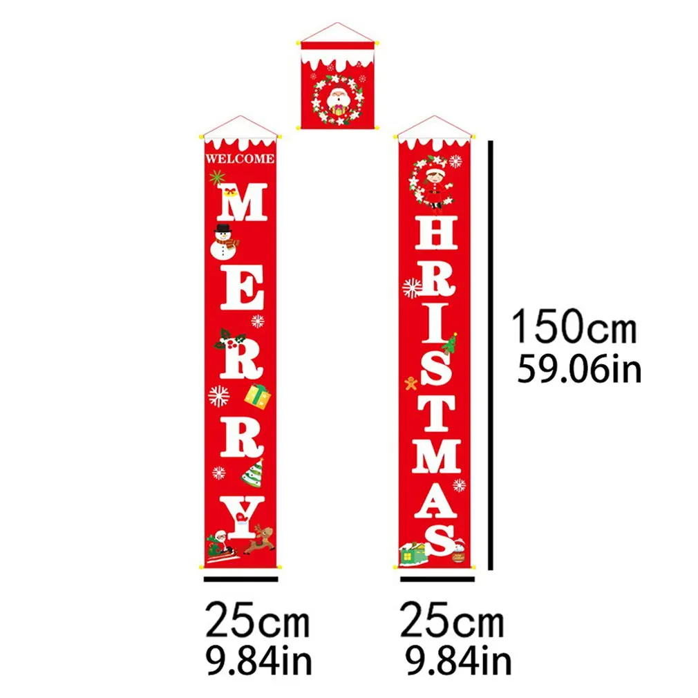 

Merry Christmas Door Hanging Painting Decoration Door Banner Decorations for Home Hanging Christmas Ornaments
