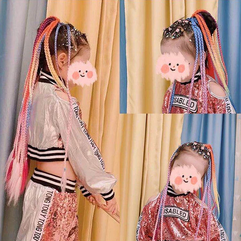 

AILIADE 1PCS New Girls Elastic Rubber Bands Braides Hair Wig Ponytail Hair Ring Kids Twist Braid Rope Hair Braider