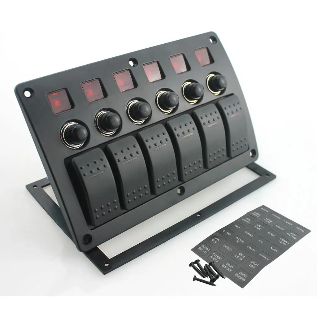 6 кнопочный светодиодный клавишный выключатель панель автоматического