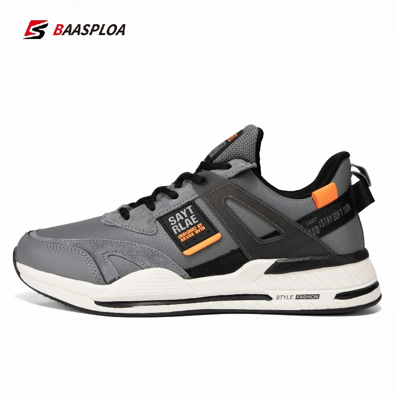Baasploa 2022 New Arriavl Men's Waterproof Sneakers Sport Lightweight Casual Non-slip Walking Shoes Leather Male Running Shoes