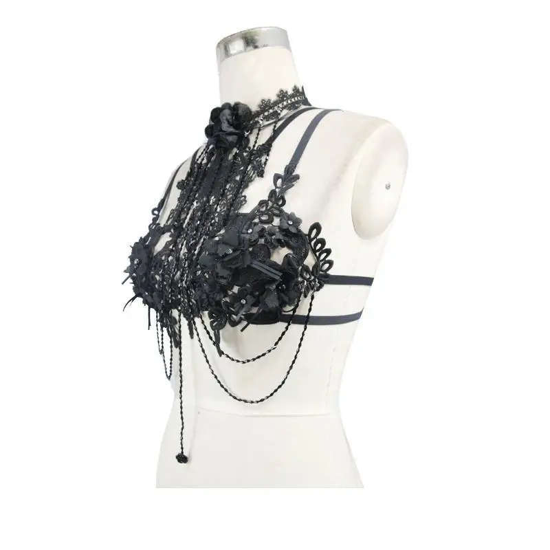 Эва женский готический Цветок и кружевной ремень EAS005|Топы| |