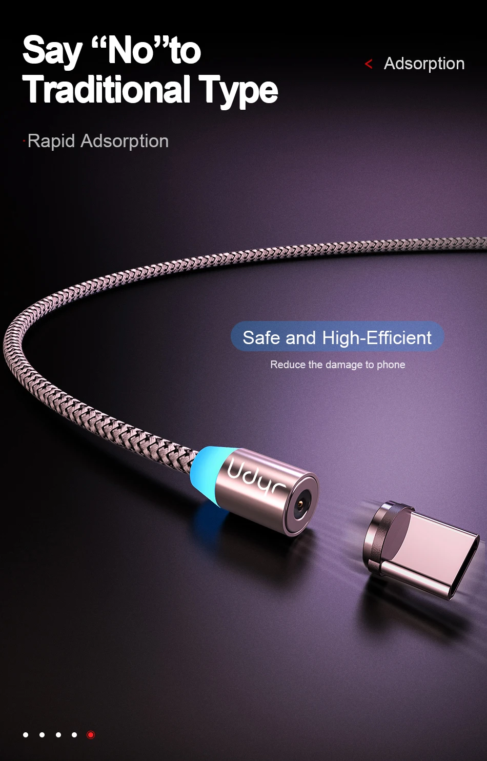 Udyr Магнитный Micro usb type C кабель для iphone samsung Android 2 м Быстрая зарядка магнит Зарядное устройство USB кабель провод для мобильного телефона шнур