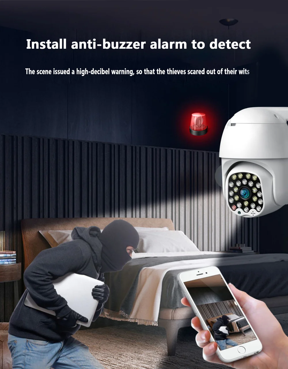 Наружная скоростная купольная IP-камера 1080P PTZ беспроводная Wi-Fi камера