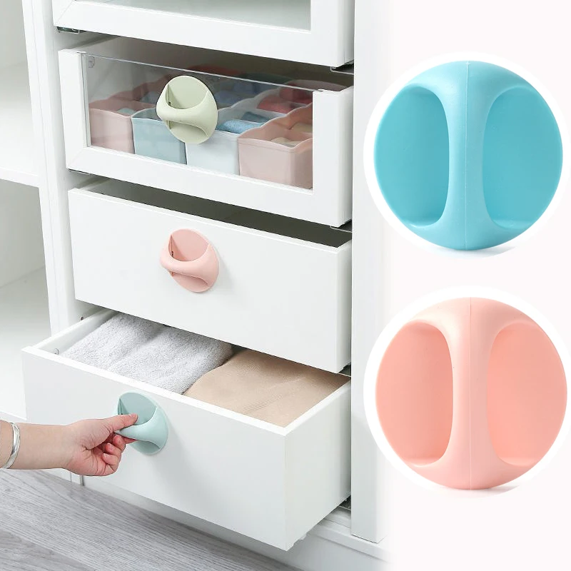 

1/5pc Self-adhesive Seamless Door Handle Round Sticky Handle for Cupboards Window Drawers Wardrobe Handles Balcony Glass Sliding