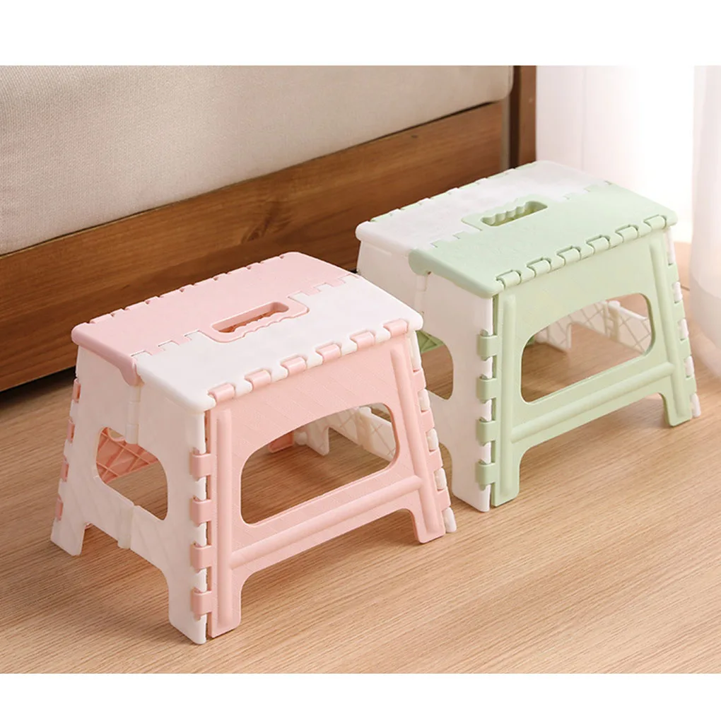 

Portable Step Stool Plastic Collapsible Child Chair Non-sliping Shower Sitting Stool