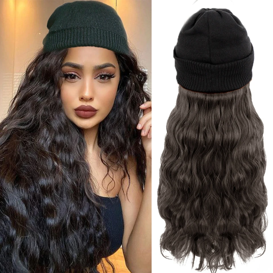 

Как синтетические вьющиеся волосы шапки-береты шапки парик из волос натуральные черные прямые парики естественное соединение синтетическ...